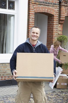 Removal van and sorted recyclable items ready for collection in Croydon