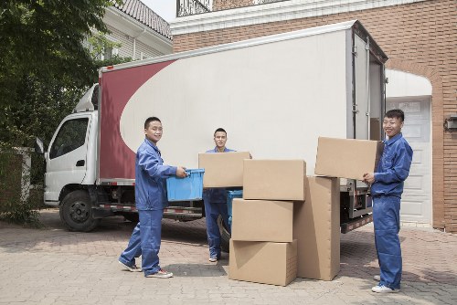 House removals team preparing a move in Croydon street