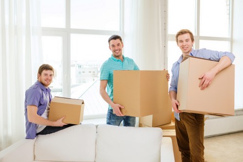 Packed boxes and labelled items ready for a local move