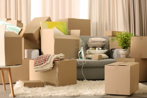 Moving day packing supplies prepared for a Croydon property