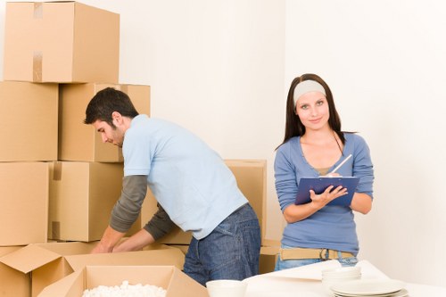 Removal van loading at a Croydon property